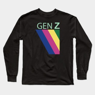 cute striped pattern colorful generation z gen z and proud e boy e girl Long Sleeve T-Shirt